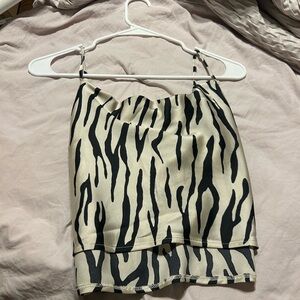 Dress Forum Zebra Print Top - Black and Cream